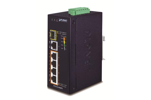 PLANET IGS-614HPT commutateur réseau Non-géré Gigabit Ethernet (10/100/1000) Connexion Ethernet, supportant l'alimentation via ce port (PoE) Bleu