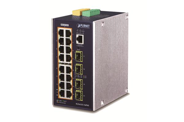 PLANET IGS-6325-16P4S commutateur réseau Géré L3 Gigabit Ethernet (10/100/1000) Connexion Ethernet, supportant l'alimentation via ce port (PoE) Aluminium, Bleu
