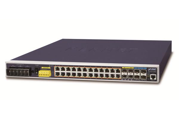 PLANET IGS-6325-24P4X commutateur réseau Géré L3 Gigabit Ethernet (10/100/1000) Connexion Ethernet, supportant l'alimentation via ce port (PoE) 1U Noir, Bleu