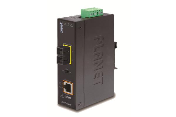 PLANET IP30 Industrial 10/100/1000BA convertisseur de support réseau 1000 Mbit/s Bleu