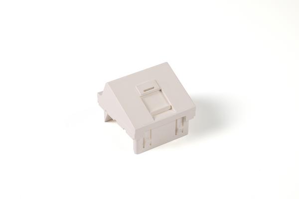 Plastron simple 45x45 sortie inclinée à volet, blanc
