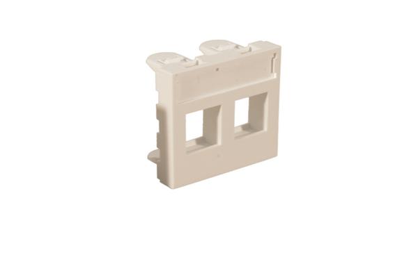 Plastron double 45x45 sortie droite, droit bl anc, volet