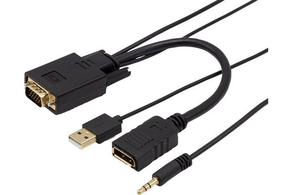 Convertisseur VGA avec audio stéréo vers DisplayPort