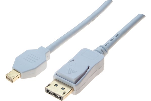 Cordon DisplayPort / mini DisplayPort 1.2 blanc - 2M