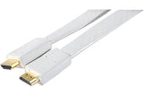 Cordon HDMI haute vitesse plat blanc- 1m