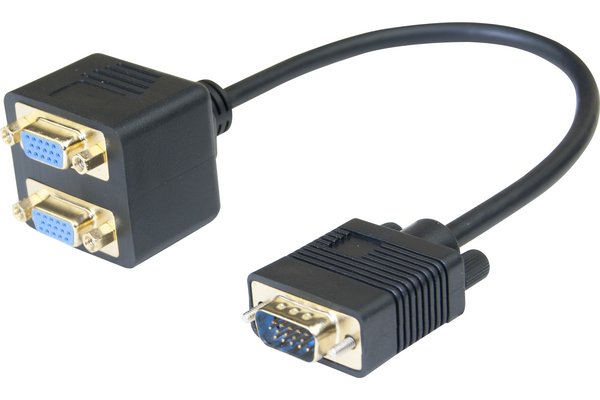 Cable 1 vga /m vers 2 vga /f - 30CM