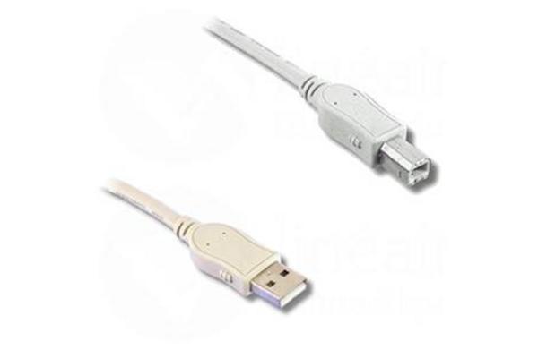 Cordon USB2.0 type A mâle/type B mâle, 3 m, blanc