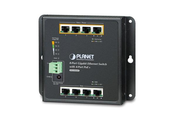 PLANET WGS-804HP commutateur réseau Non-géré L2 Gigabit Ethernet (10/100/1000) Connexion Ethernet, supportant l'alimentation via ce port (PoE) Noir