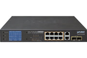 PLANET GSD-1222VHP commutateur réseau Non-géré Gigabit Ethernet (10/100/1000) Connexion Ethernet, supportant l'alimentation via ce port (PoE) 1U Bleu