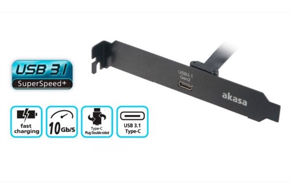 Equerre slot Type-C USB 3.1 Gen2 vers Type-C interne 50cm