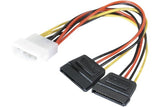 Adaptateur d alimentation Molex vers 2x SATA - 15 cm