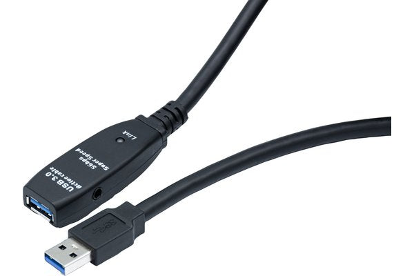 Cordon de rallonge USB-A 3.0 de 20 mètres avec amplification électronique