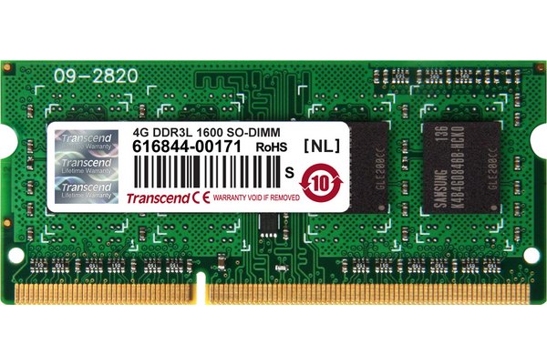 Mémoire TRANSCEND SODIMM 2Rx8 DDR3L PC3-12800/1600MHz 8Go