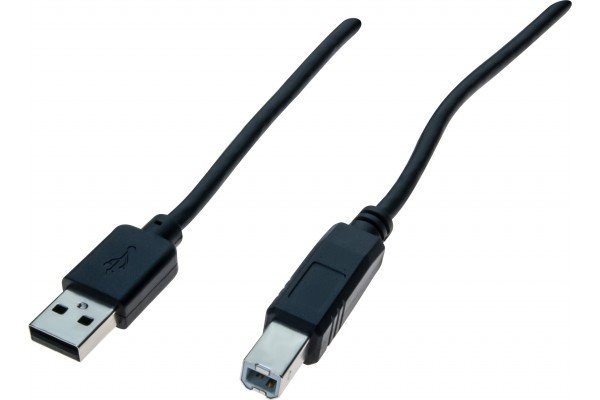 DACOMEX Sachet cordon USB 2.0 Type-A / Type-B noir - 1,8 m