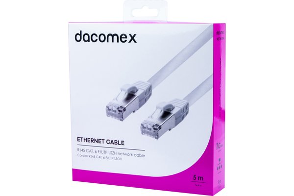 DACOMEX Cordon RJ45 CAT. 6 F/UTP LSOH snagless blanc - 5 m