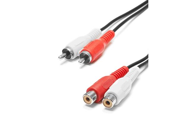 TESCA Cordon moulé 2 RCA males / 2 RCA femelles de 10m