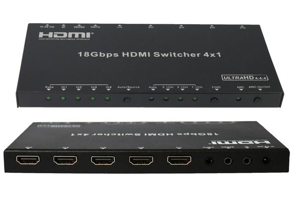 ALTIMIUM - Sélecteur HDMI 4x1 - 4K@60Hz 4:4:4-ARC-HDR-Auto switch