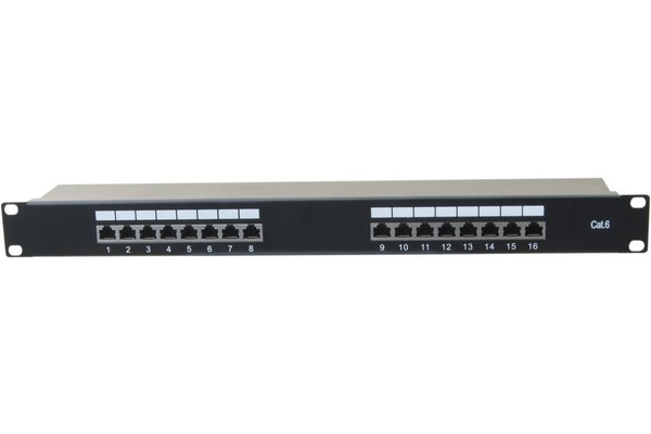 Panneau de brassage 19" 1U 16 ports CAT6 STP