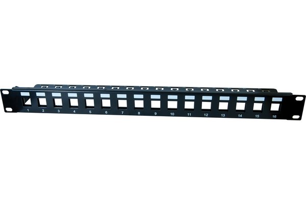 Panneau 19" 1U 16 ports STP keystone avec support câbles