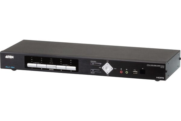 Commutateur KVMP™ multivue 4K HDMI USB a 4 ports - 4096 x 2160 pixels - Ethernet/LAN - 4K Ultra HD - Grille de montage - 16 W - 1U