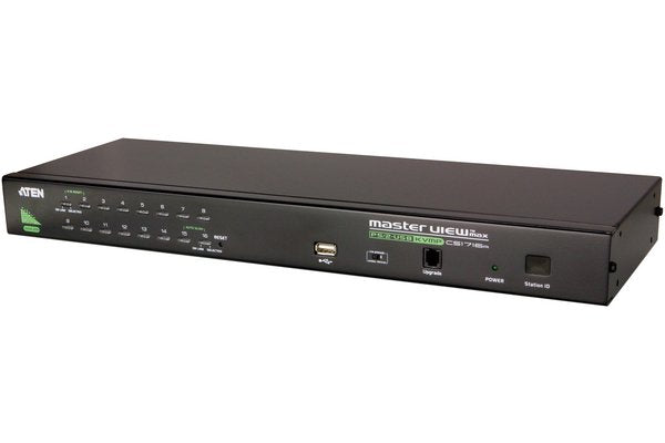 ATEN CS1716A-AT-G commutateur écran, clavier et souris Grille de montage Noir