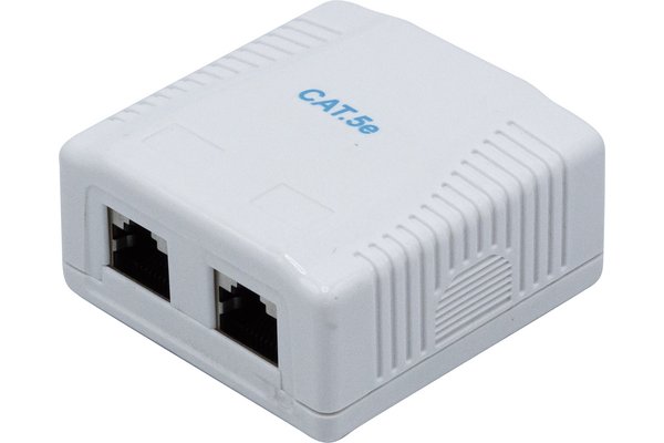 Boîtier mural 2 ports RJ45 CAT 5e STP