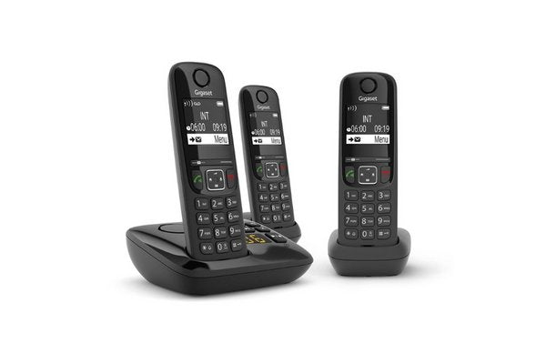 Gigaset AS690A TRIO tél. DECT+ REP - base +3 combinés noirs