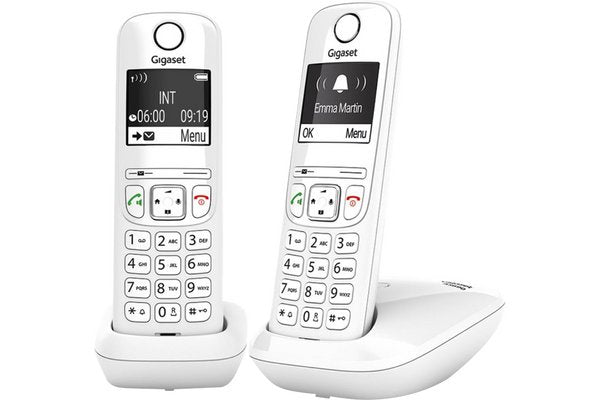 Gigaset AS690 DUO téléphone DECT blanc - base + 2 combinés