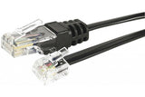 Cordon téléphonique RJ11 / RJ45 noir - 1 m