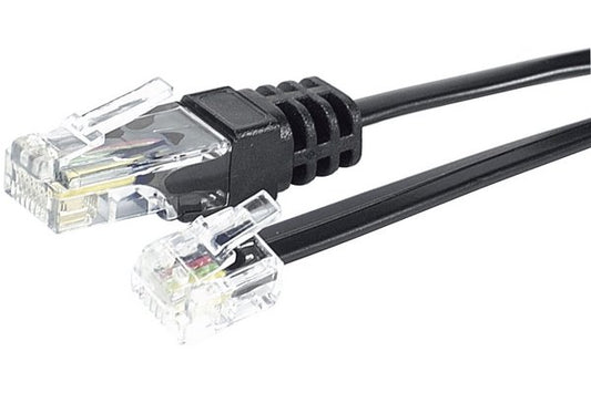 Cordon téléphonique RJ11 / RJ45 noir - 2 m