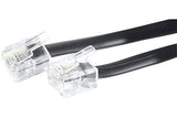 Cordon téléphonique RJ11 / RJ11 noir - 2 m