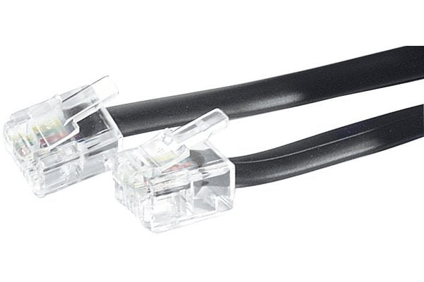 Cordon téléphonique RJ11 / RJ11 noir - 5 m