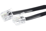 Cordon téléphonique RJ11 / RJ11 noir - 10 m