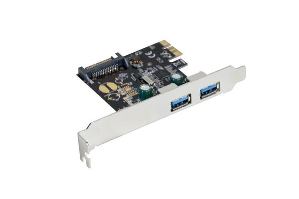 DEXLAN Carte PCI-Express 2 ports USB 3.0 5GBPS +LowProf