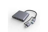 Double écran HDMI en carte externe sur USB 3.0 + Adaptateur.USB-C