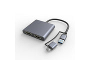 DEXLAN Double écran HDMI en carte externe sur USB 3.0 + Adaptateur.USB-C