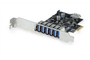 Carte PCIe Controleur USB 3.0 6+1 ports Type-A Std+LowProfile