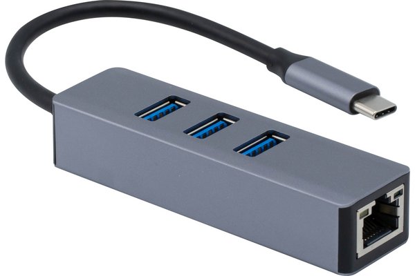 Adaptateur USB-C RJ45 Gigabit Boot PXE avec hub 3 ports USB-A 3.0