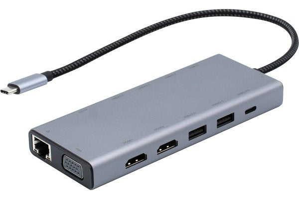 DACOMEX Hub mobile USB-C 14 en 1 MiniDock triple écran MST