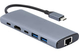 Station d accueil USB-C 6 en 1 HDMI RJ45 GigaLan PXE Hub 2x USB-A 2x USB-C 100W