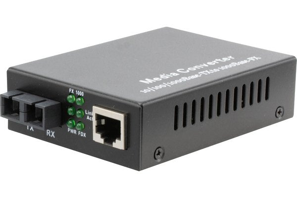 Convertisseur Fibre Gigabit SC Duplex Monomode 20km vers RJ45 10/100/1000