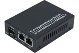 Convertisseur Gigabit - Fibre optique SFP 1000SX/LX - 2 x RJ45 PoE+ 30W max