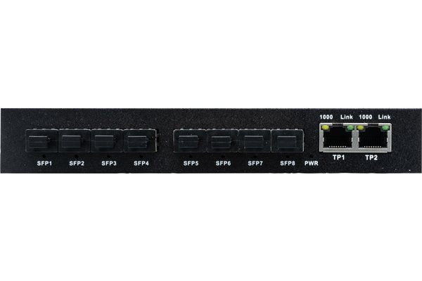 Etoile optique Switch Gigabit Ethernet 10 ports dont 8 ports fibre SFP et 2 RJ45