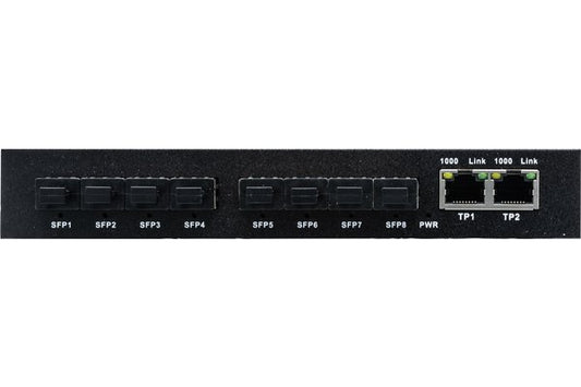 Etoile optique Switch Gigabit Ethernet 10 ports dont 8 ports fibre SFP et 2 RJ45