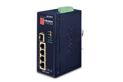 PLANET ISW-514PTF commutateur réseau Non-géré Fast Ethernet (10/100) Connexion Ethernet, supportant l'alimentation via ce port (PoE) Bleu