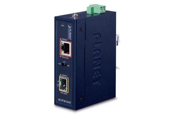 PLANET IGTP-815AT convertisseur de support réseau 1000 Mbit/s Bleu