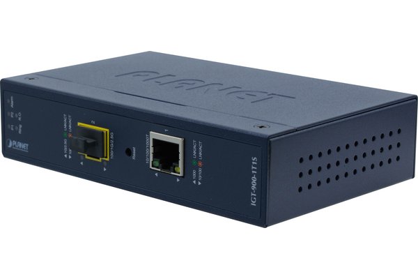 PLANET Industrial 1-Port convertisseur de support réseau Interne Bleu