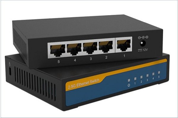 Switch réseau 5 ports RJ45 Multi-Gigabit métal 100/1000/2500 Mbps