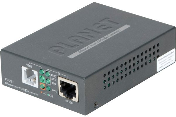 PLANET VC-231 convertisseur de support réseau 100 Mbit/s Noir