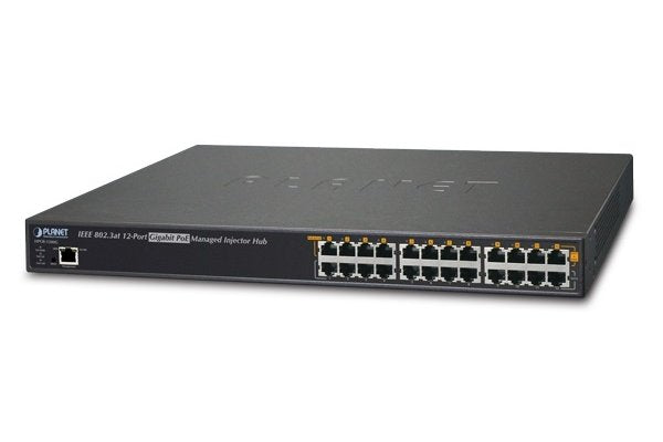 PLANET HPOE-1200G Géré Gigabit Ethernet (10/100/1000) Connexion Ethernet, supportant l'alimentation via ce port (PoE) 1U Bleu